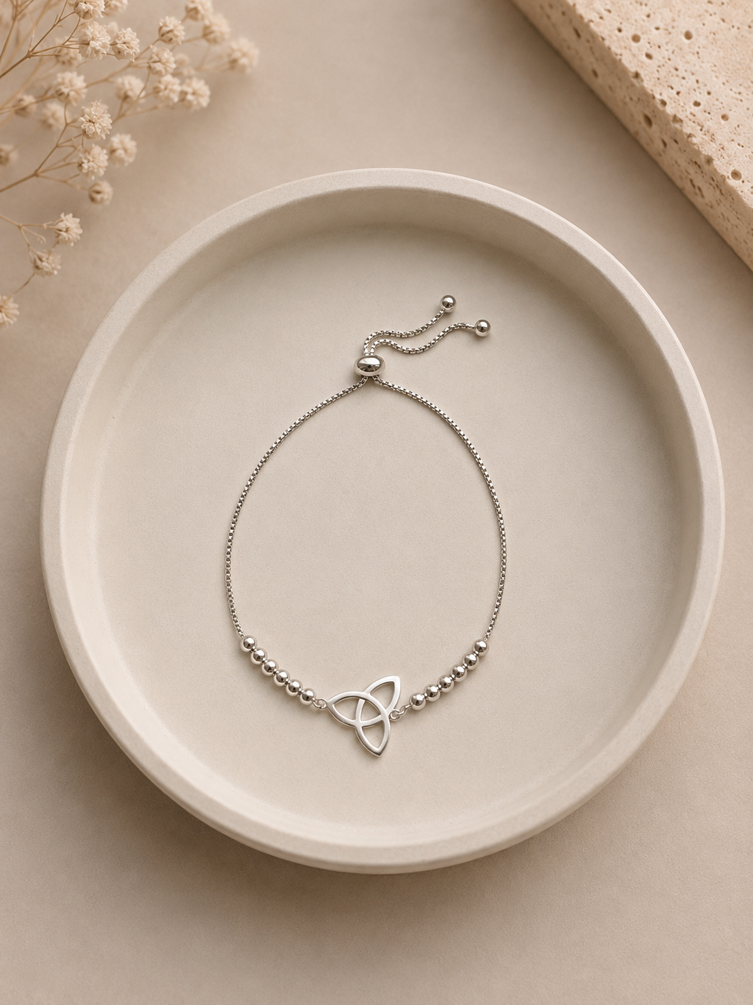 Pulsera ajustable Nudo de Bruja - Plata