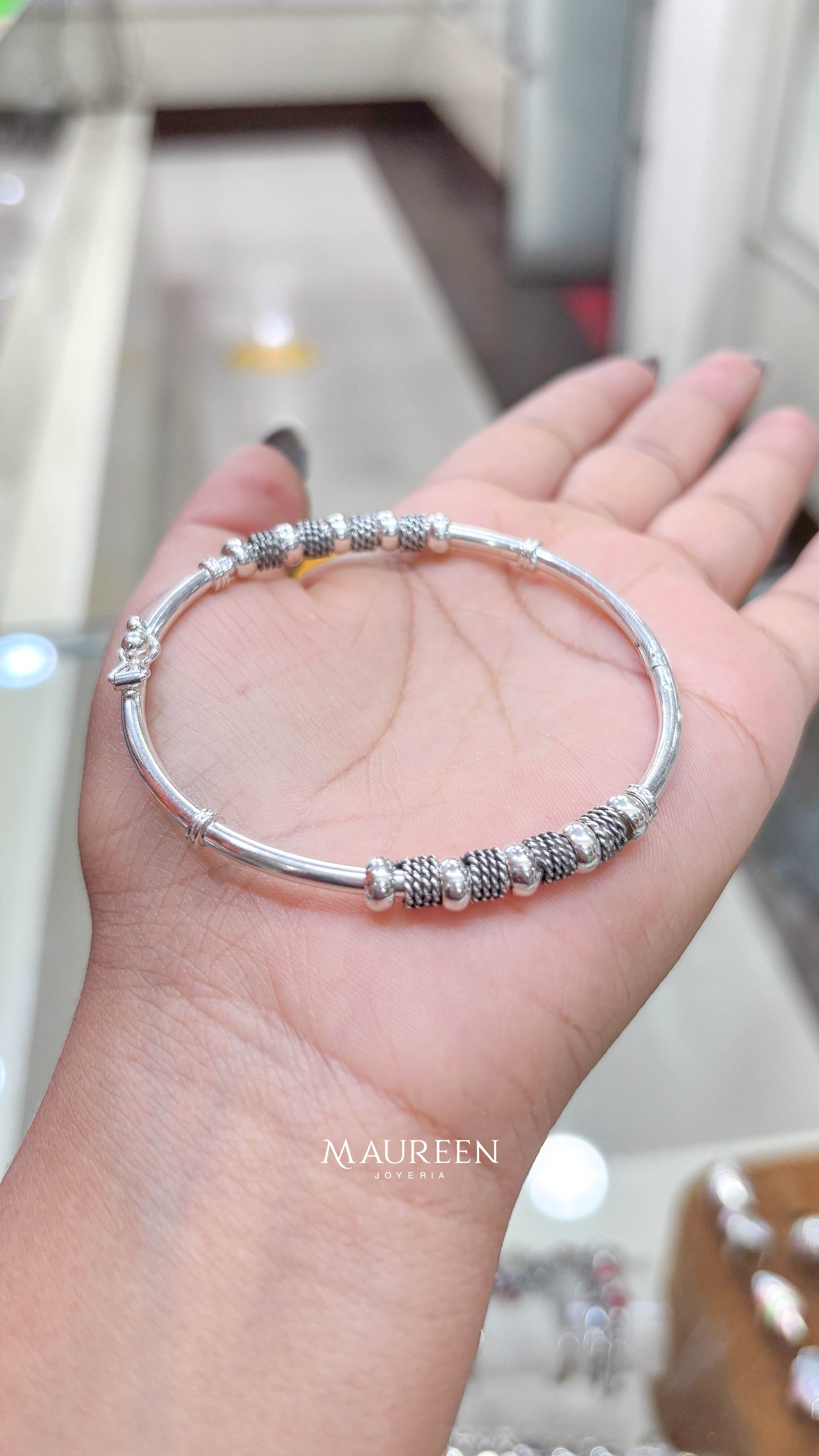 Puñera donas y entorchada - Plata quemada