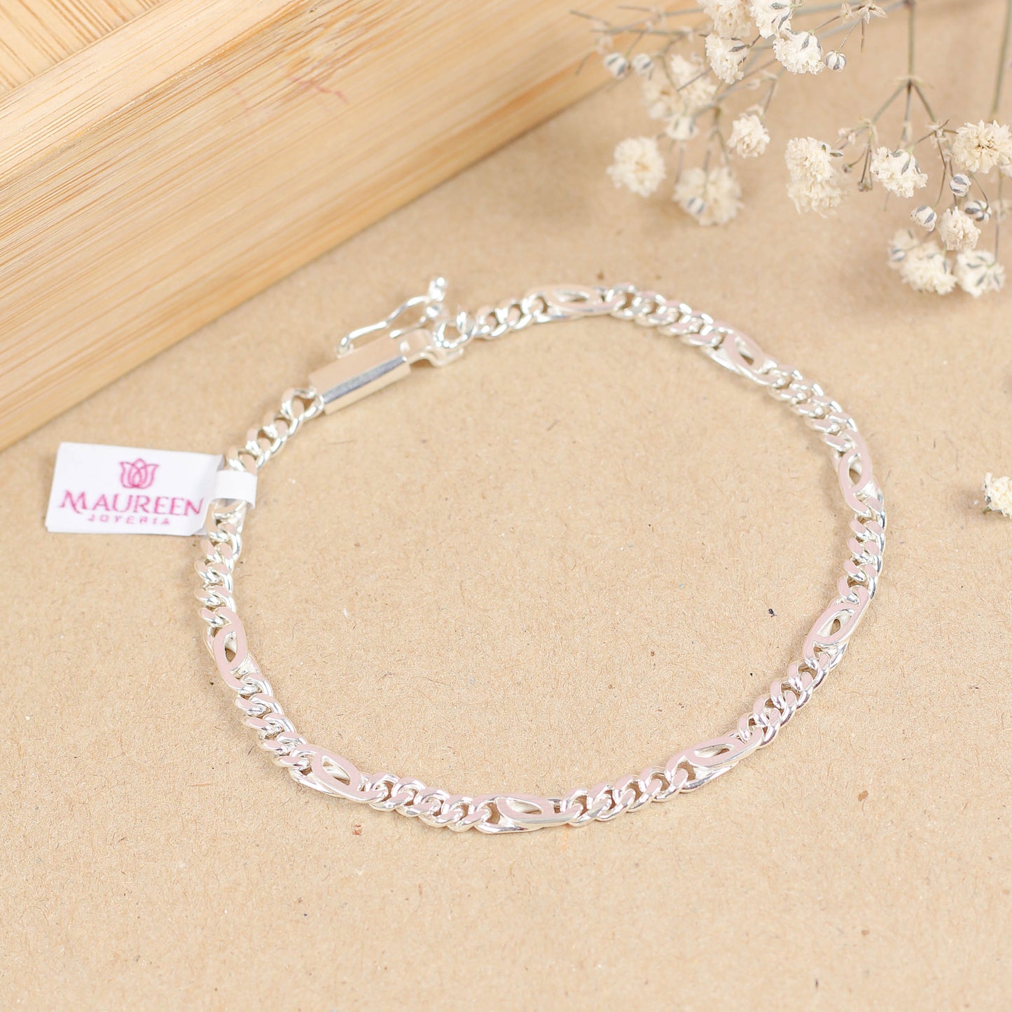 Pulsera hombre monaco broche cajon - Plata
