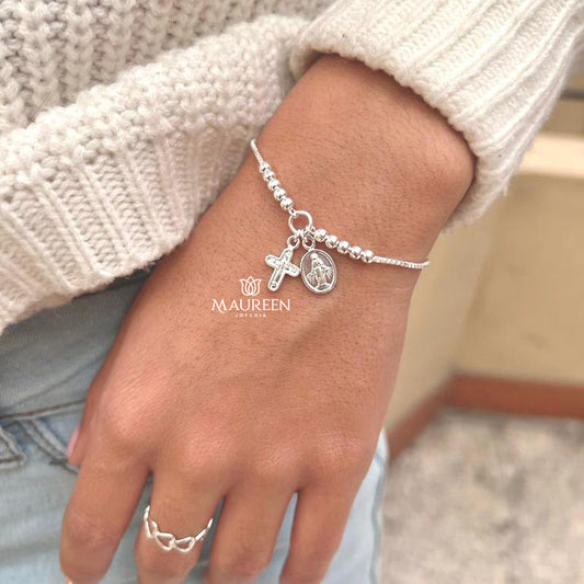 Pulsera regulable Medalla Milagrosa - Plata