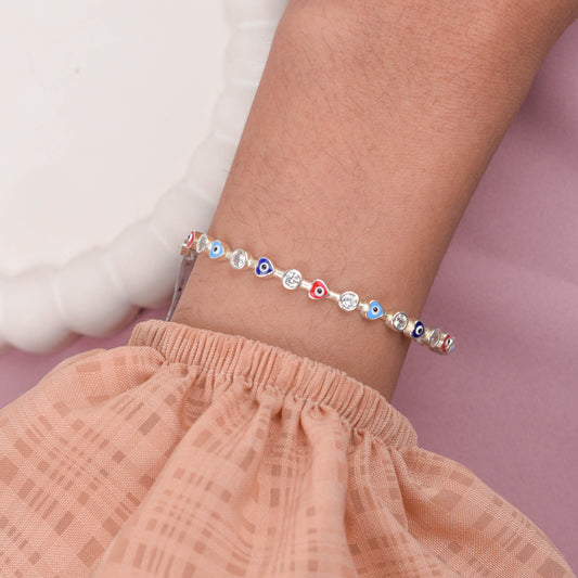 Puñera con ojos turcos de corazón - Plata