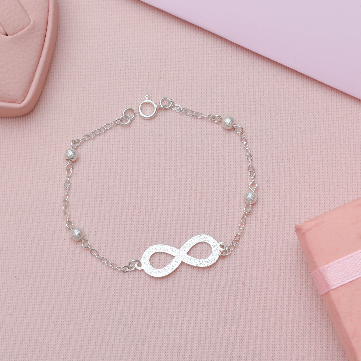 Pulsera infinito diamantada - Plata