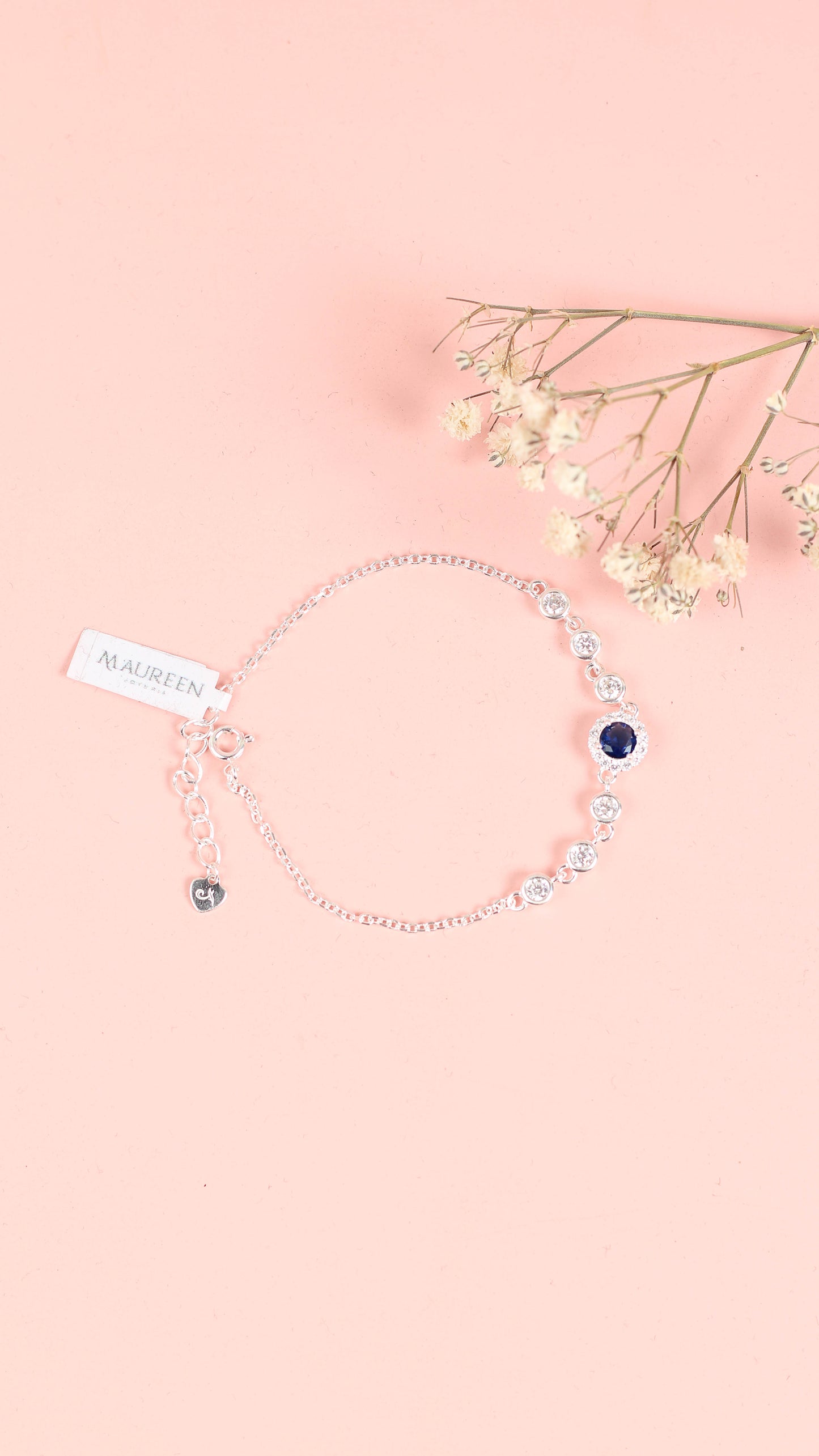 Pulsera roseta punto de luz - Plata