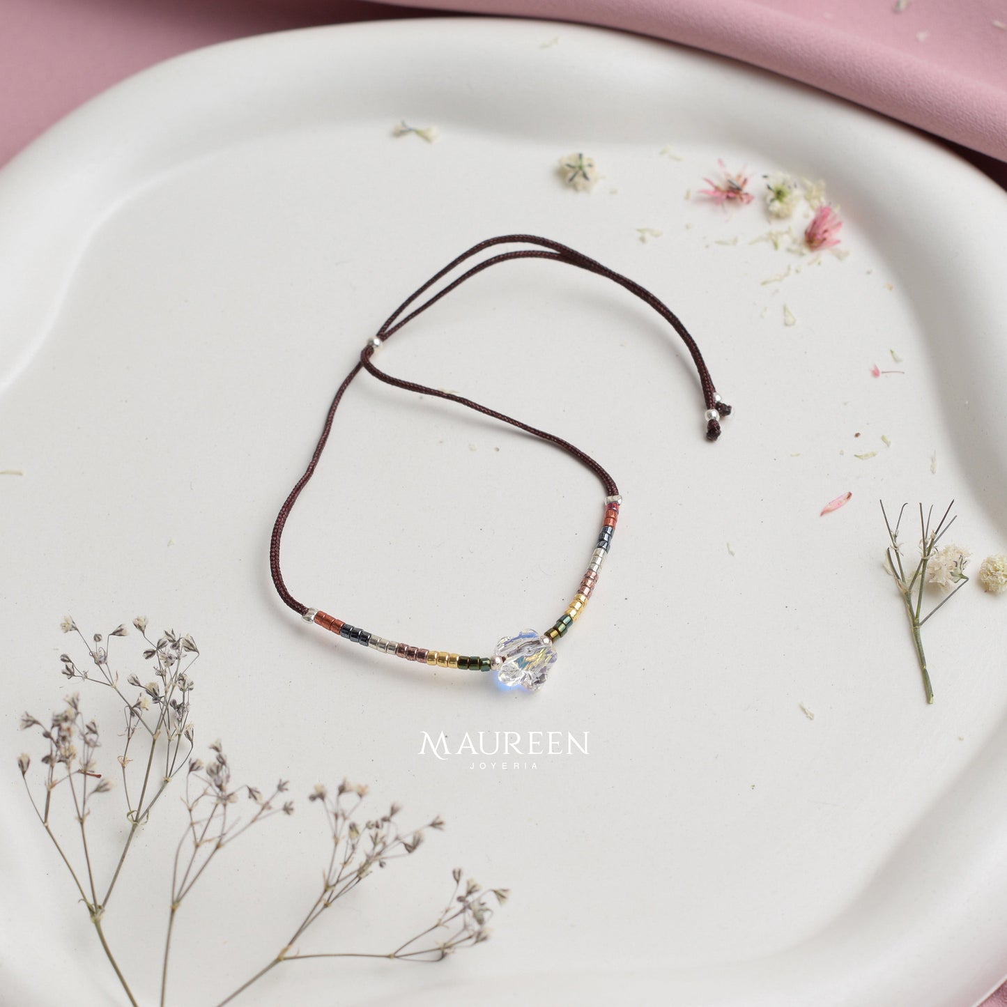 Pulsera miyuki hilo cafe mariposa - Plata