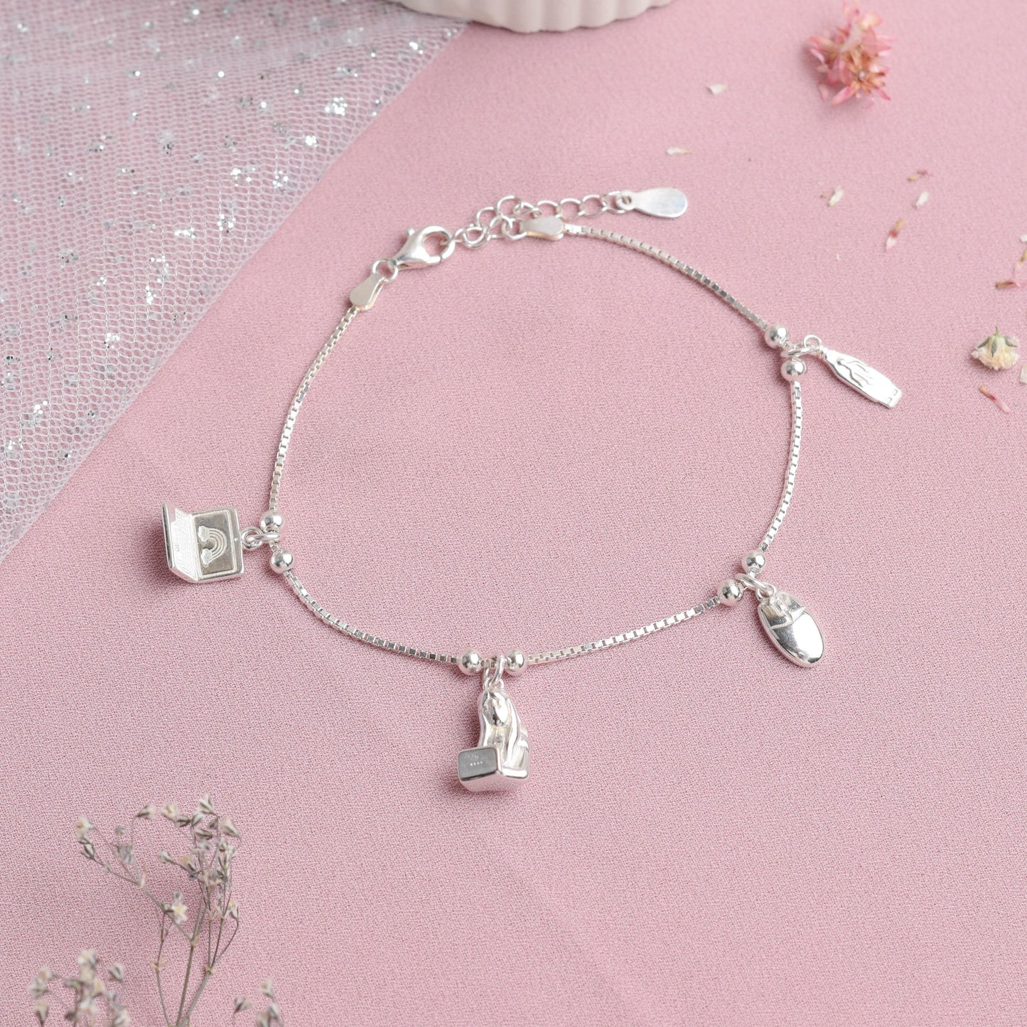 Pulsera dijes ingeniera - Plata