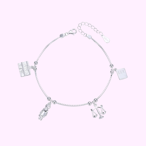 Pulsera dijes de abogada - Plata