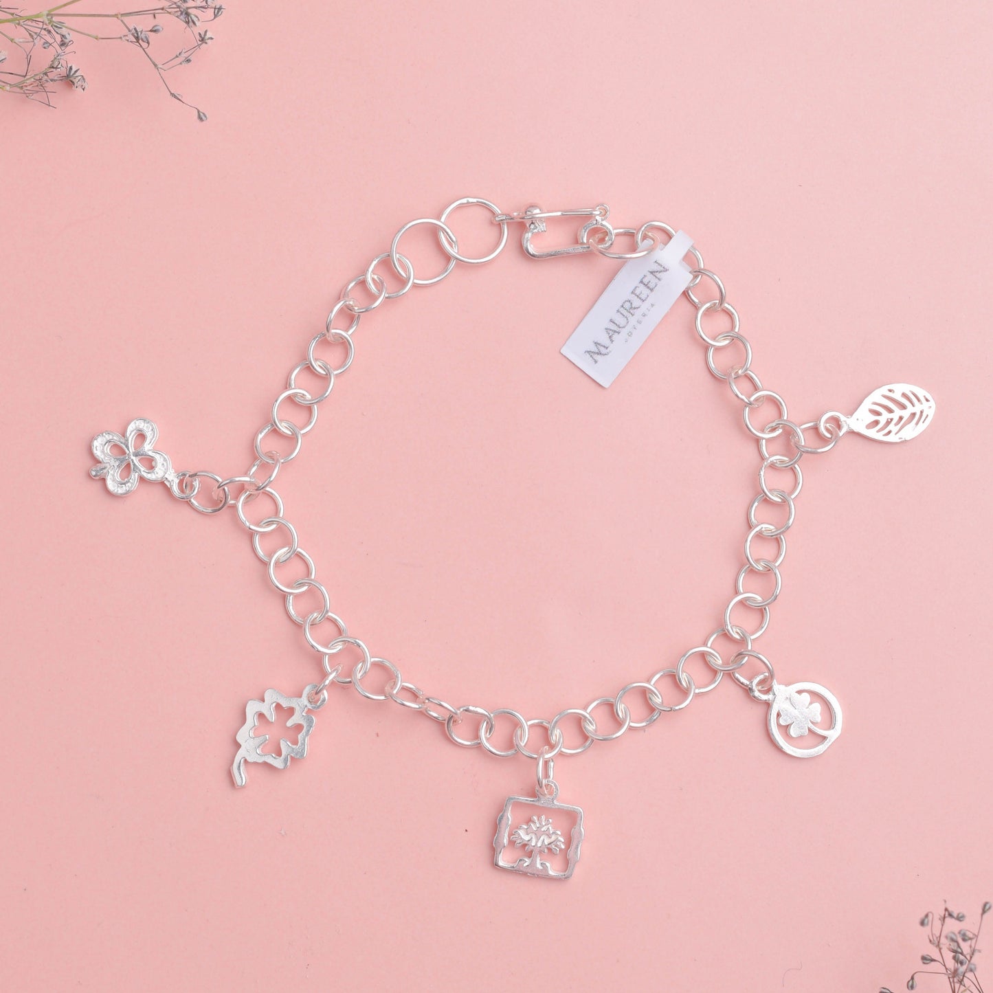 Pulsera dijes de la suerte - Plata