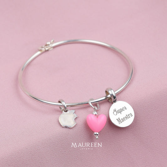 Puñera super maestra corazón- Plata