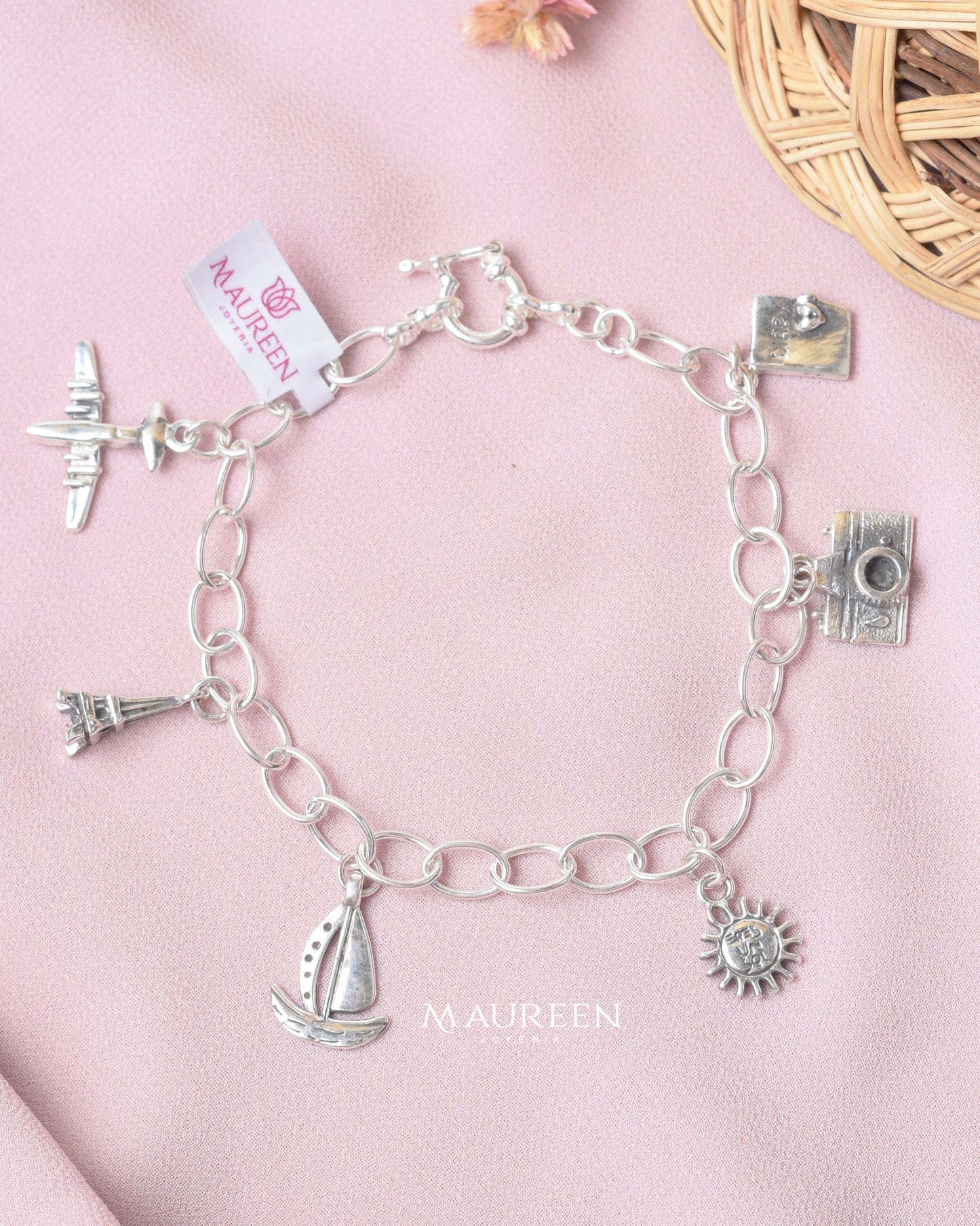 Pulsera viajera - Plata quemada