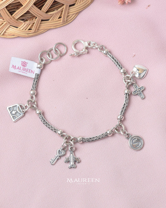 Pulsera viajera pequeña- Plata quemada