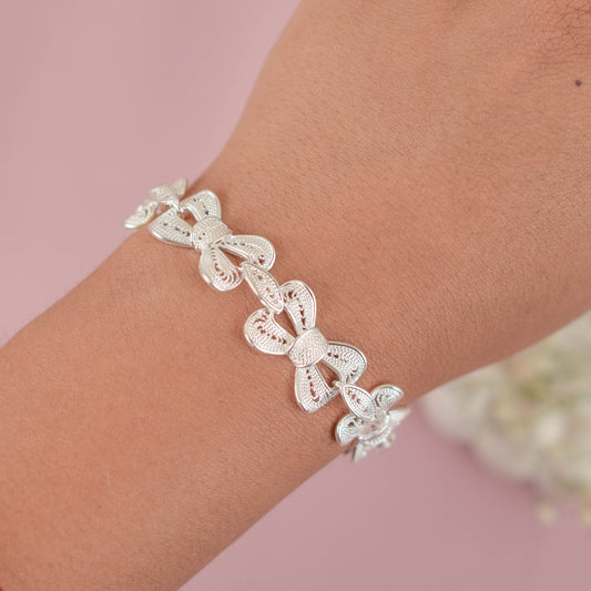 Pulsera moño filigrana - Plata