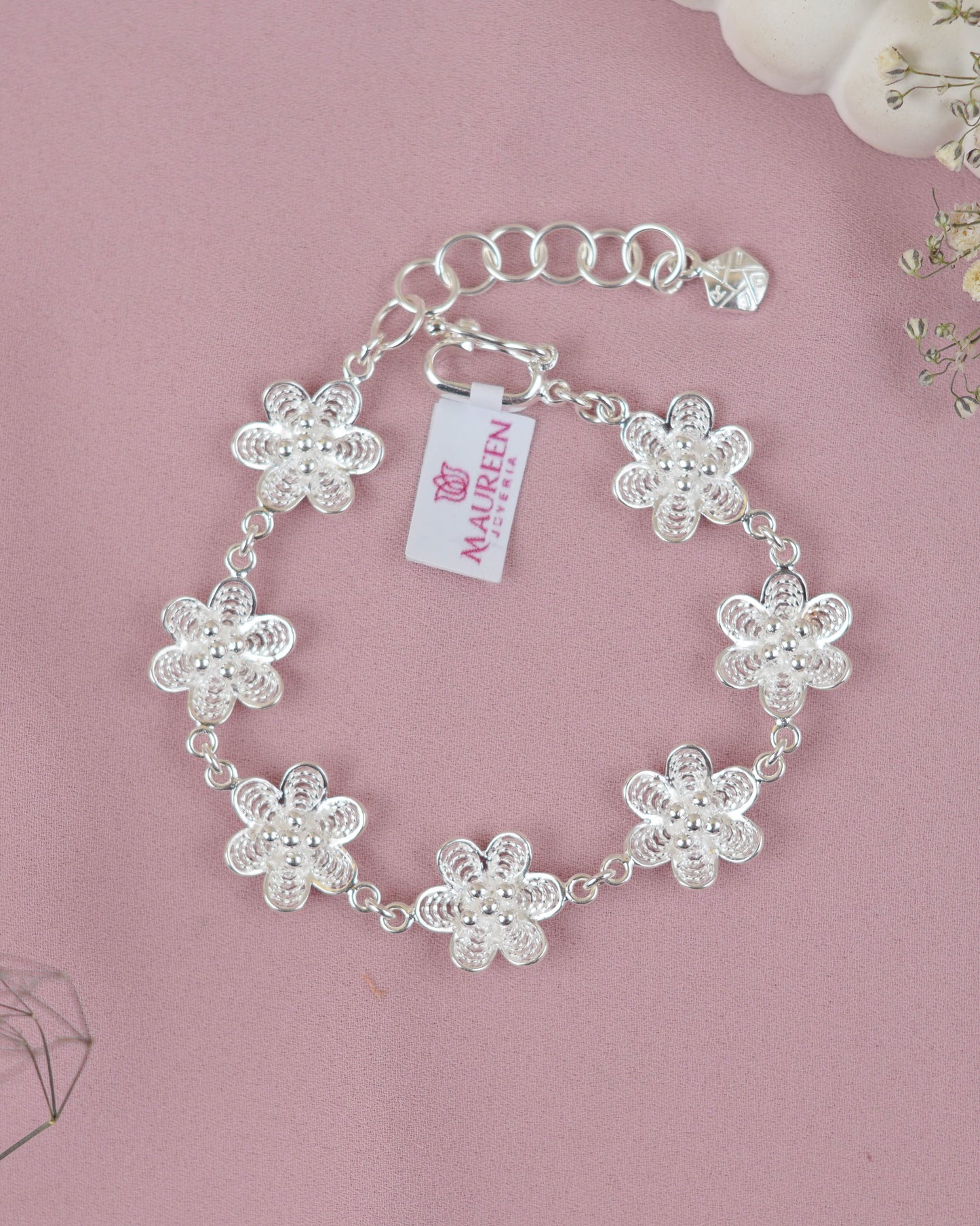 Pulsera flor filigrana - Plata