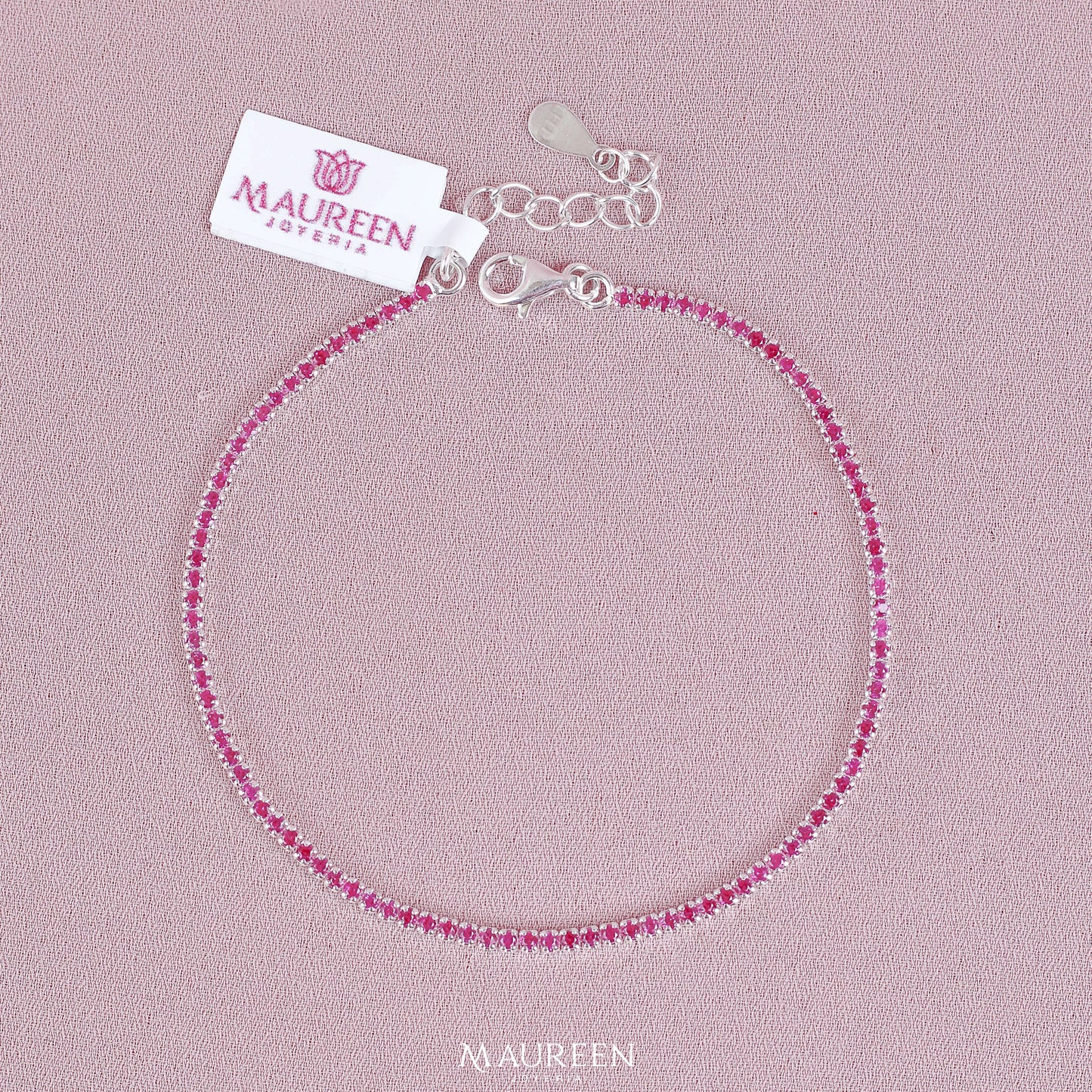 Pulsera Tennis rubi - Plata