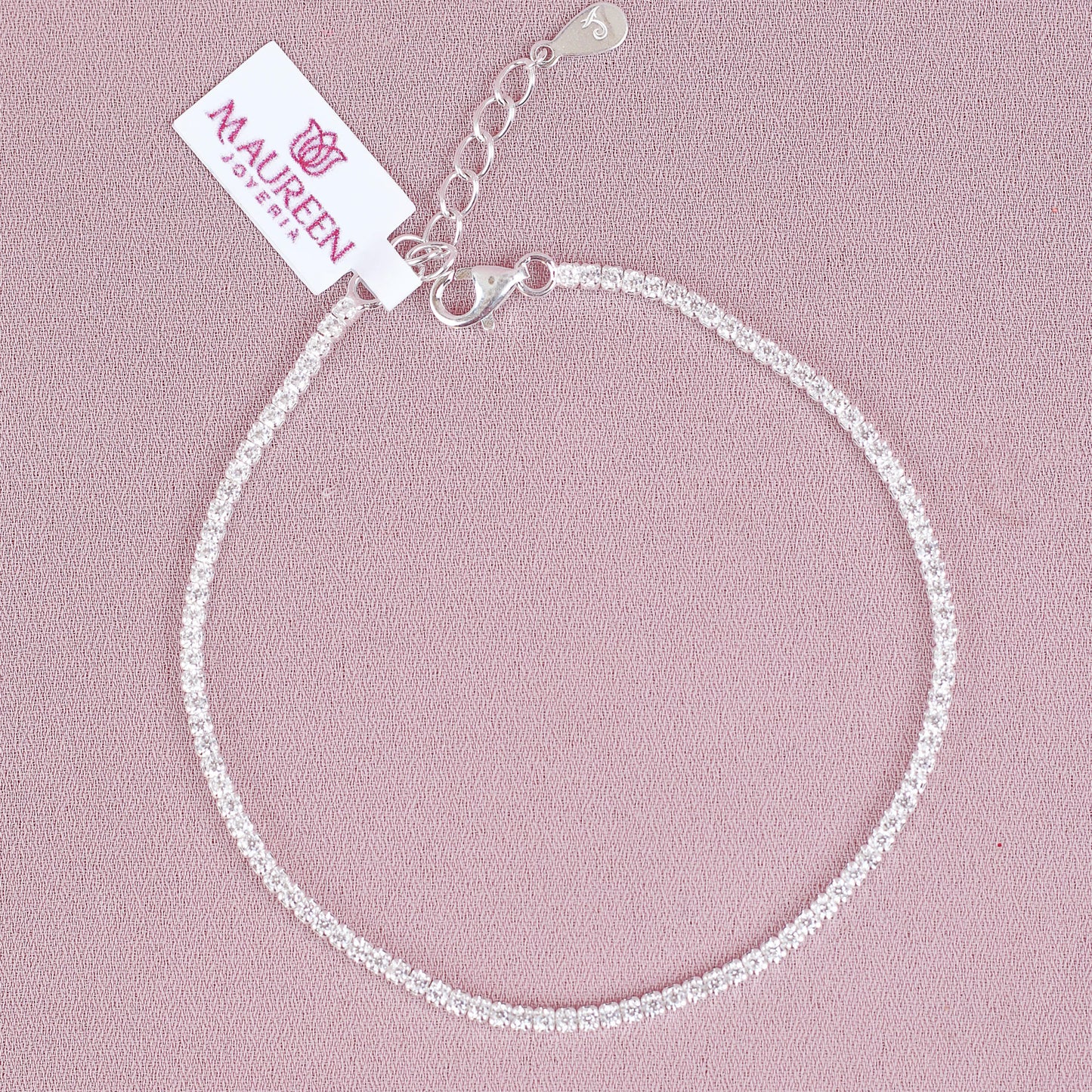 Pulsera Tennis blanca - Plata