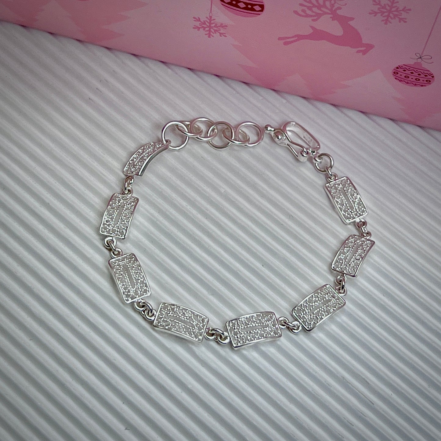 Pulsera rectangulos filigrana - plata