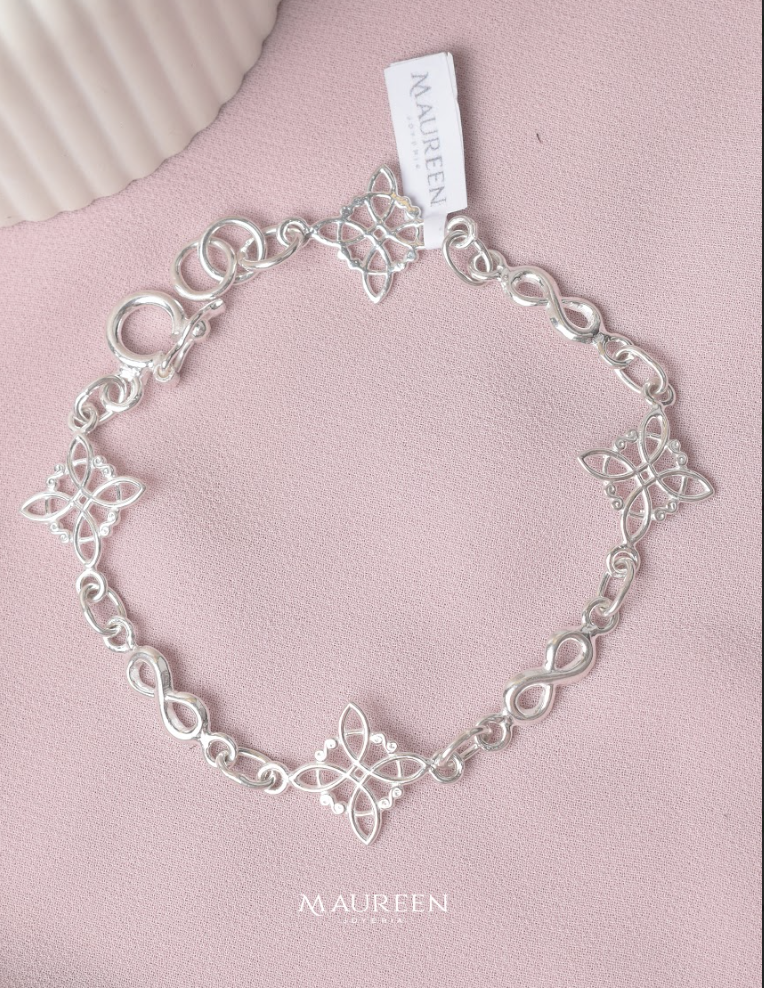 Pulsera nudo de bruja con infinito - Plata