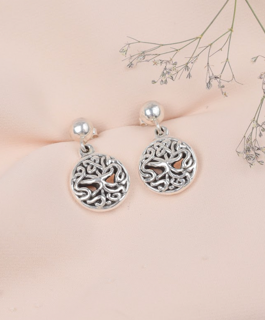 Arete arbol de la vida colgante electroformatura ramas - Plata