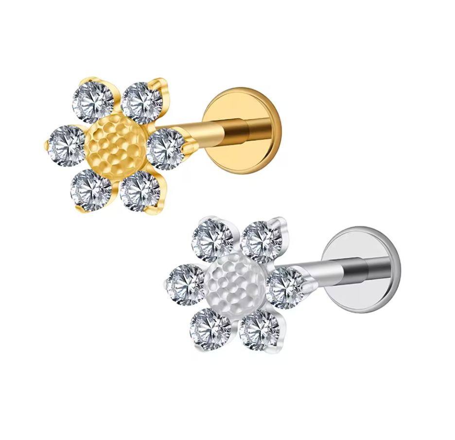 Arete piercing Margarita - Titanio Quirurgico