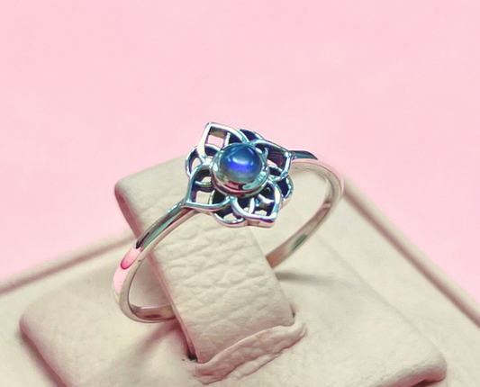 Anillo piedra natural mandala - Plata