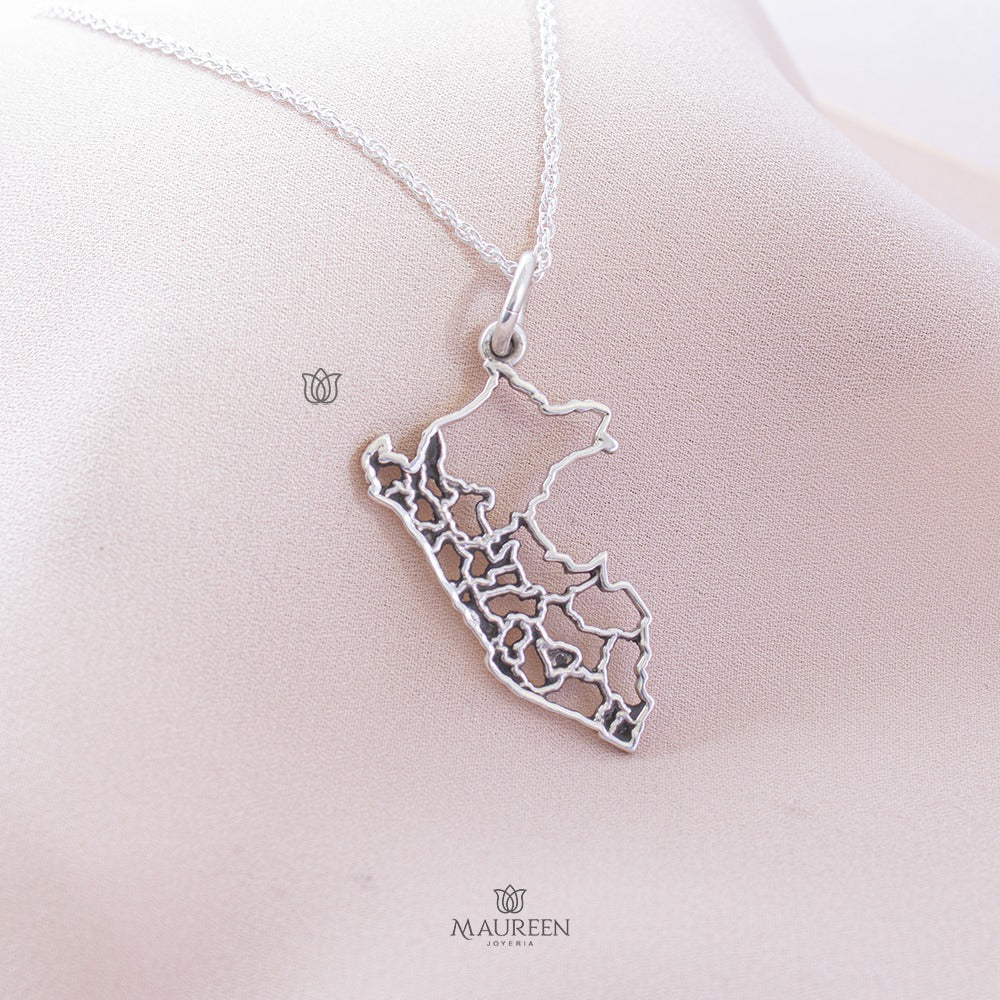 Dije calado mapa del peru -Plata