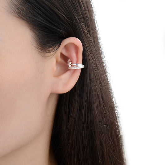 Arete earcuff estrella - Plata