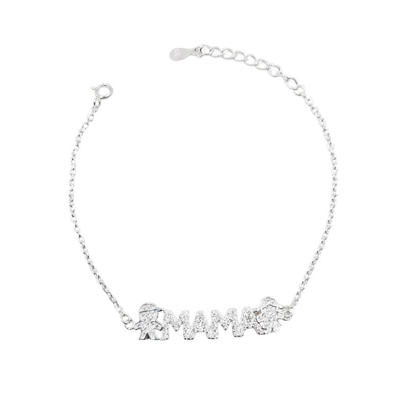 Pulsera MAMA con niños circones -Plata