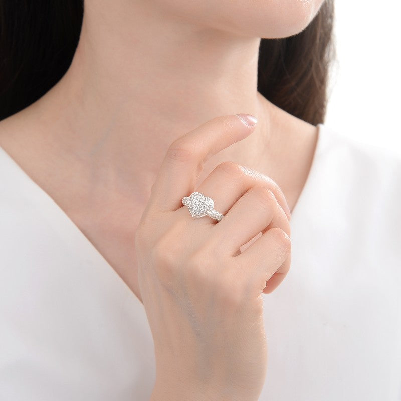 Anillo de corazón circones - Plata