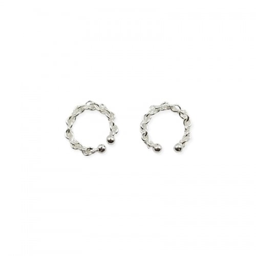 Arete earcuff entorchado - Plata