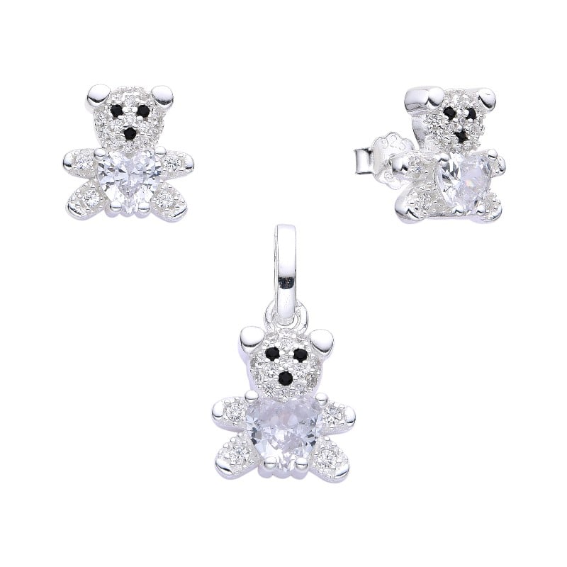 Juego oso con circones - Plata