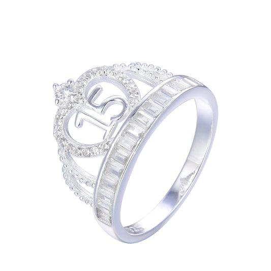 Anillo corona quinceañera - Plata