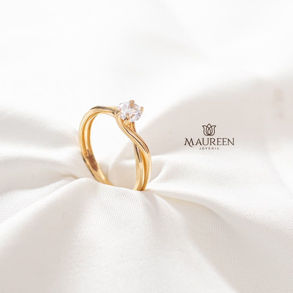 Anillo de compromiso solitario entrelazado - Oro