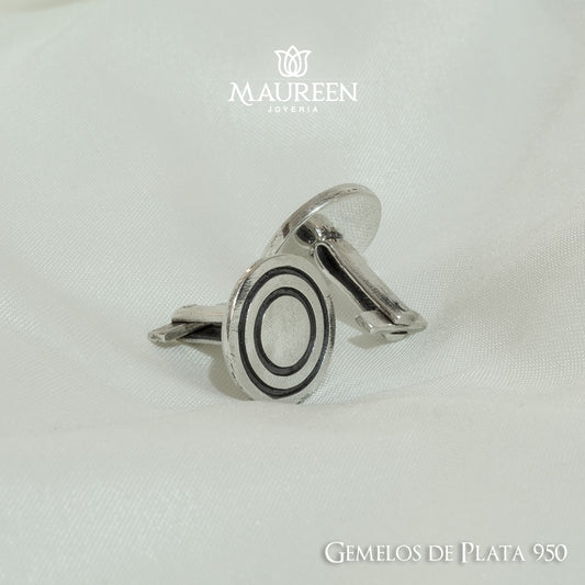 Gemelo Circular - Plata quemada