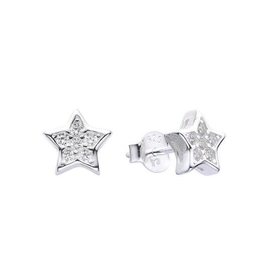 Arete estrella con circones pegado - Plata