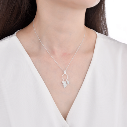 Collar dije de la suerte y mano de fatima - Plata