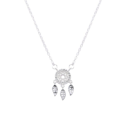 Collar atrapasueño con circones - Plata
