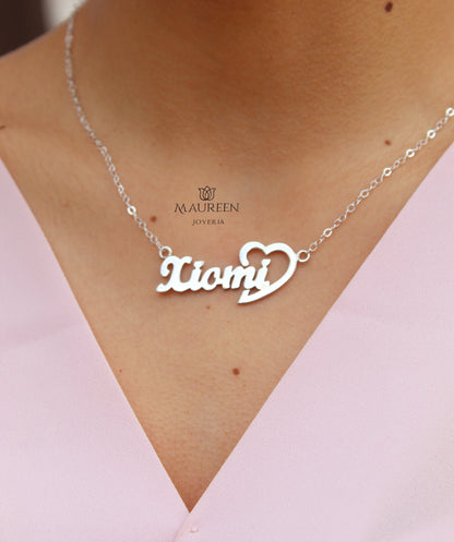 Collar corazon personalizado -  Plata