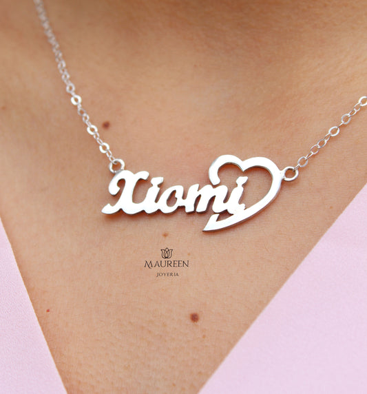 Collar corazon personalizado -  Plata