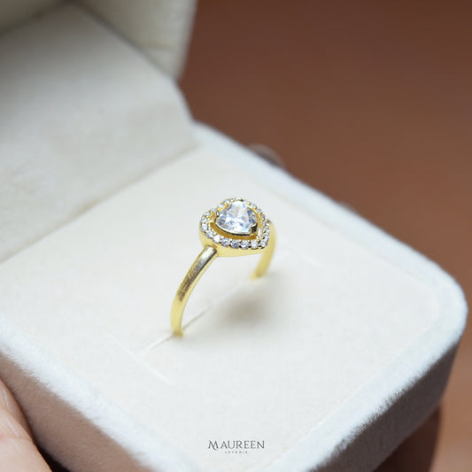 Anillo de promesa corazón circones - Oro