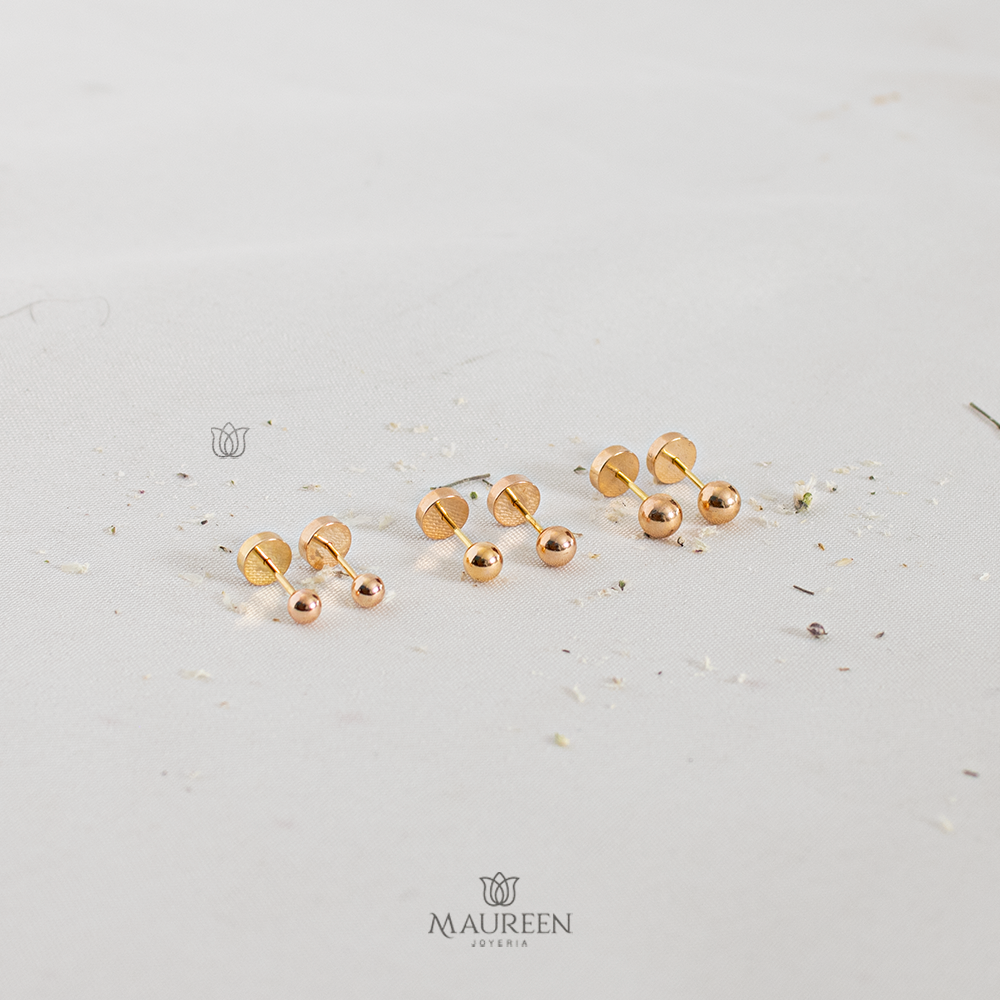 Arete abridor bolita  - Oro