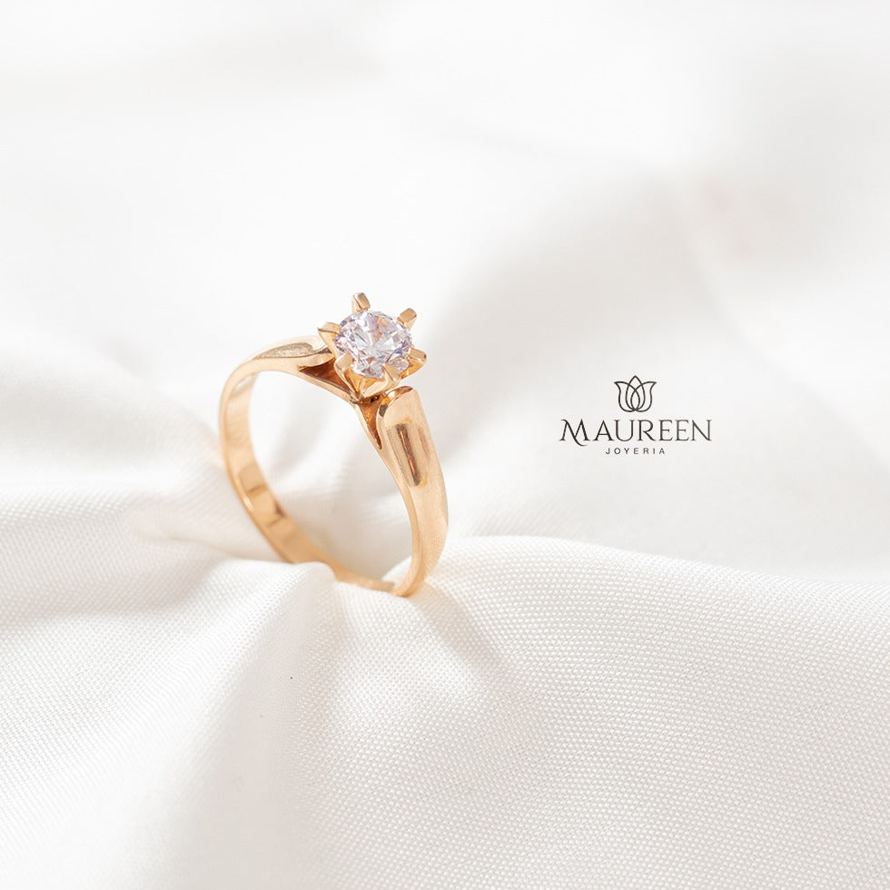 Anillo de compromiso solitario - Oro