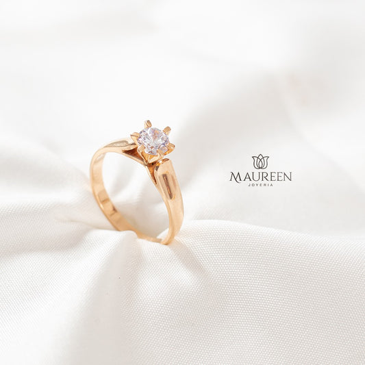Anillo de compromiso solitario - Oro
