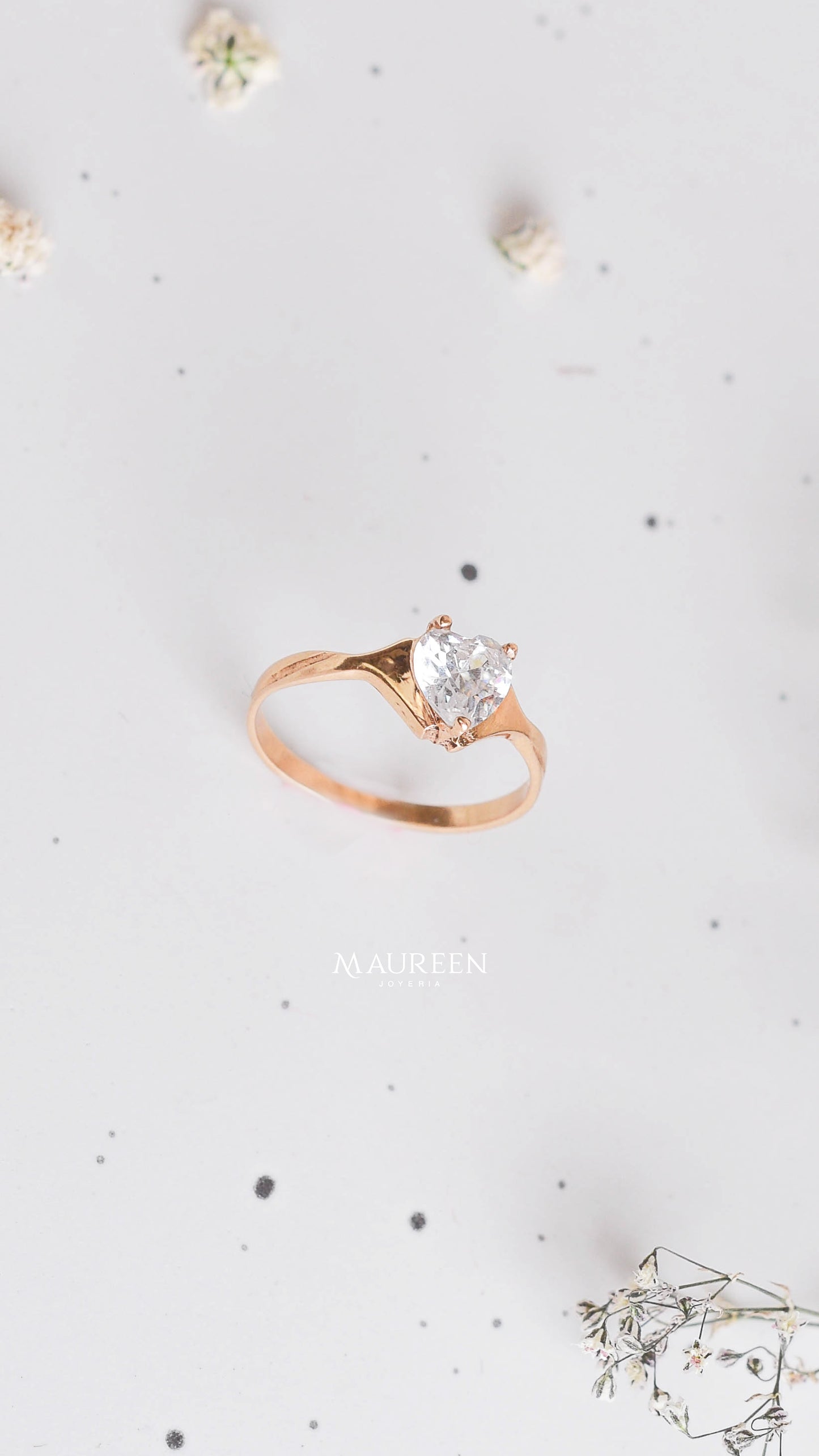 Anillo de compromiso corazón - Oro