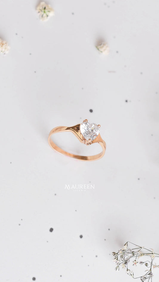 Anillo de compromiso corazón - Oro