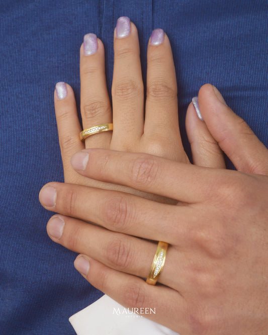 Aros de matrimonio con circones - Oro