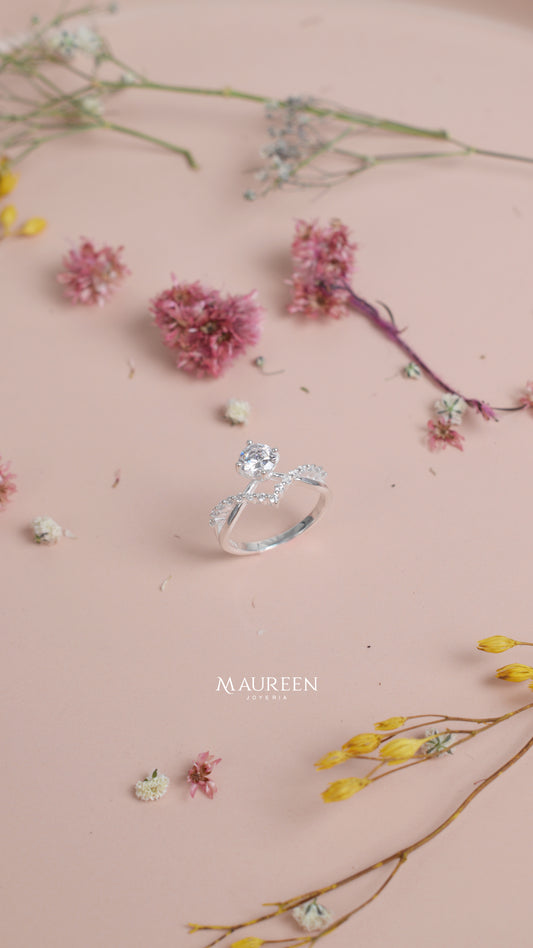 Anillo de compromiso entrelazado - Plata