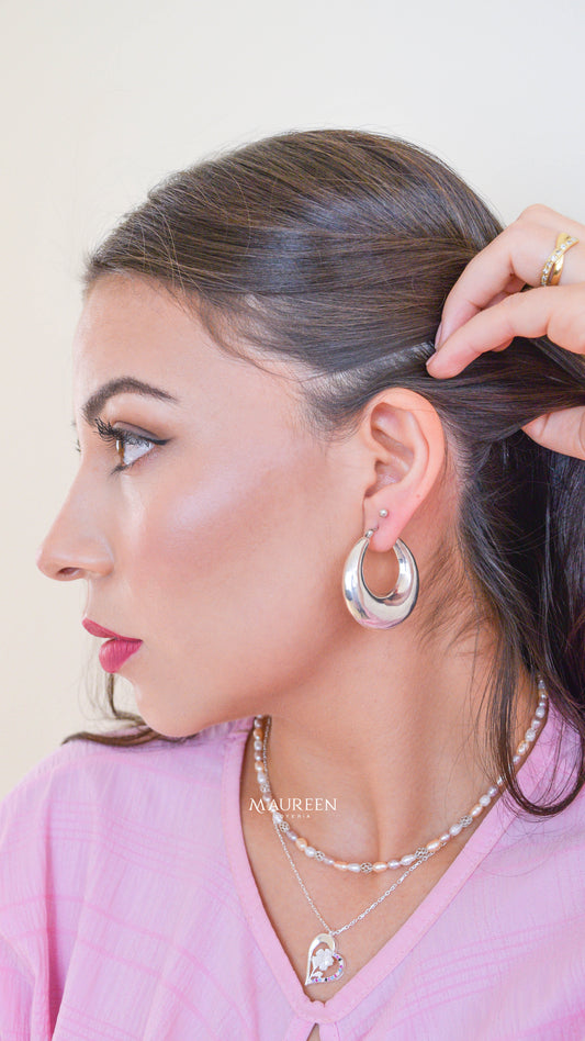 Argolla chunky redonda - Plata