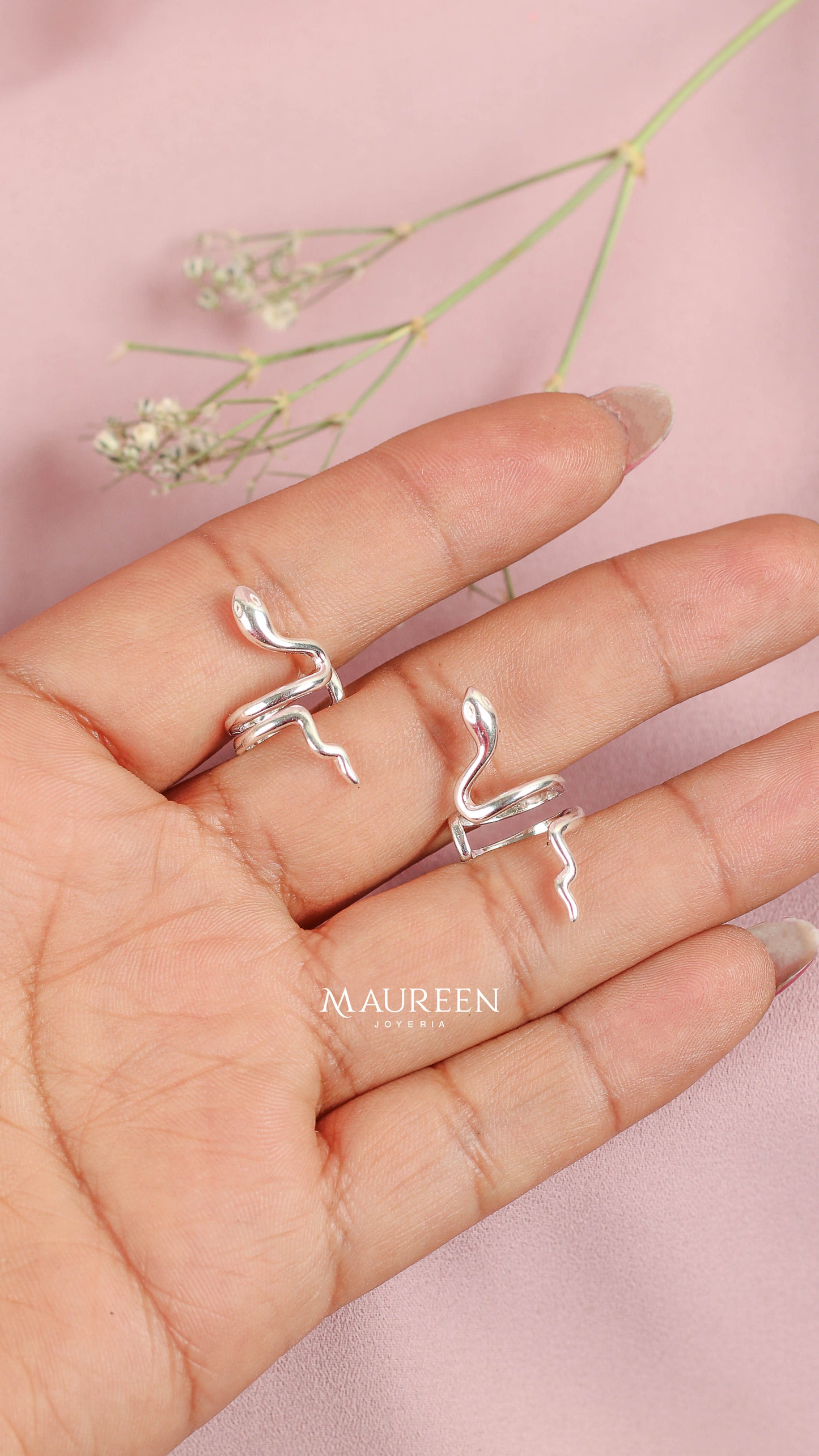 Argolla earcuff serpiente  - Plata