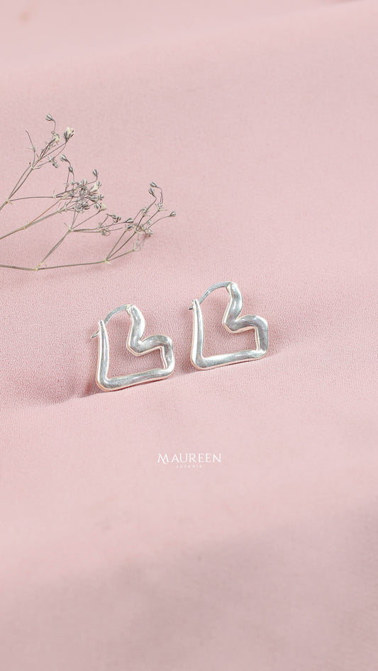 Argolla chunky corazón cuadrado - Plata