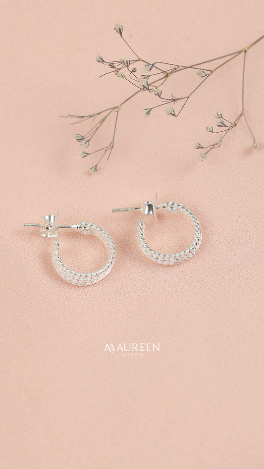 Argolla filigrana entorchada poste - Plata