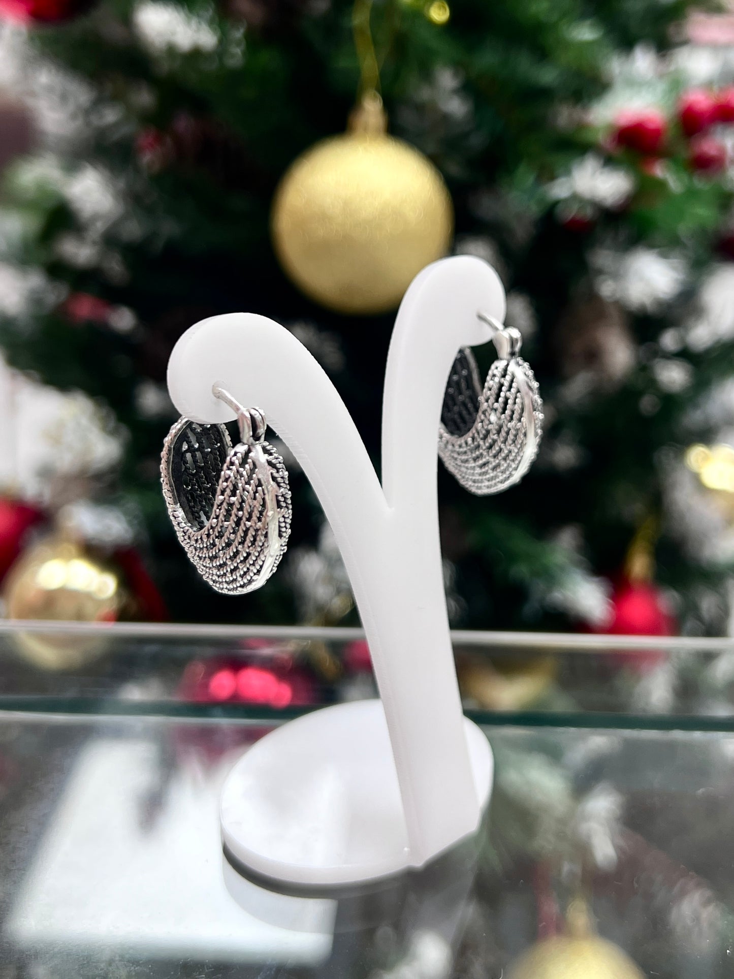 Argolla filigrana canasta pico - Plata Quemada